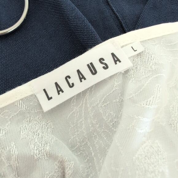 Lacausa Women's White Wrap Top - Size L Embroidery Boho Relaxed Anthropologie - Picture 5 of 11